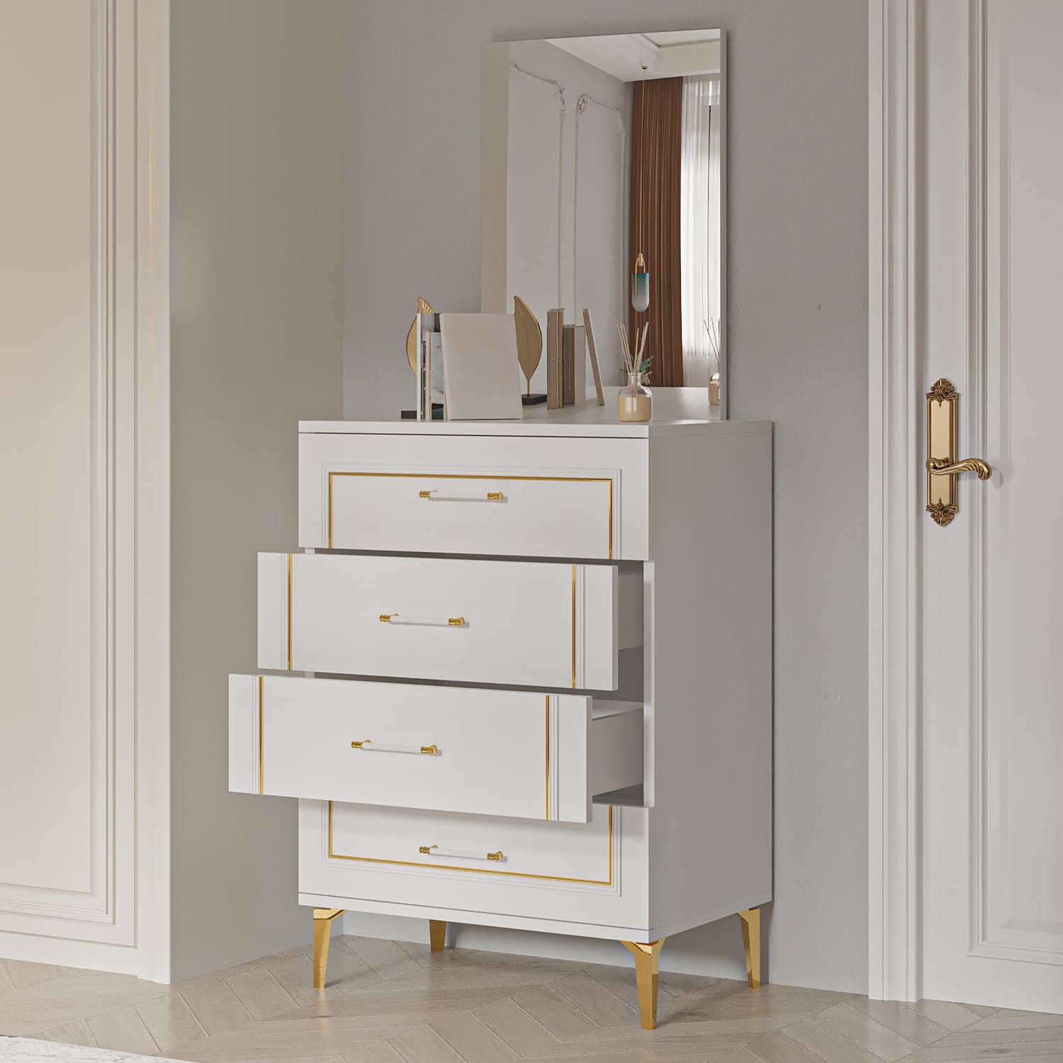 nuyuka şifonyer beyaz